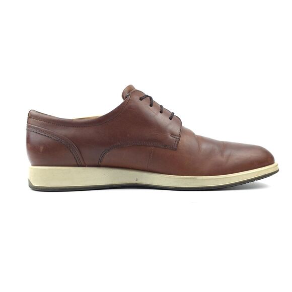 ECCO Jared Leather Oxford Casual Dress Shoe Brown Old Money Quiet Luxury Minimal - Picture 2 of 10